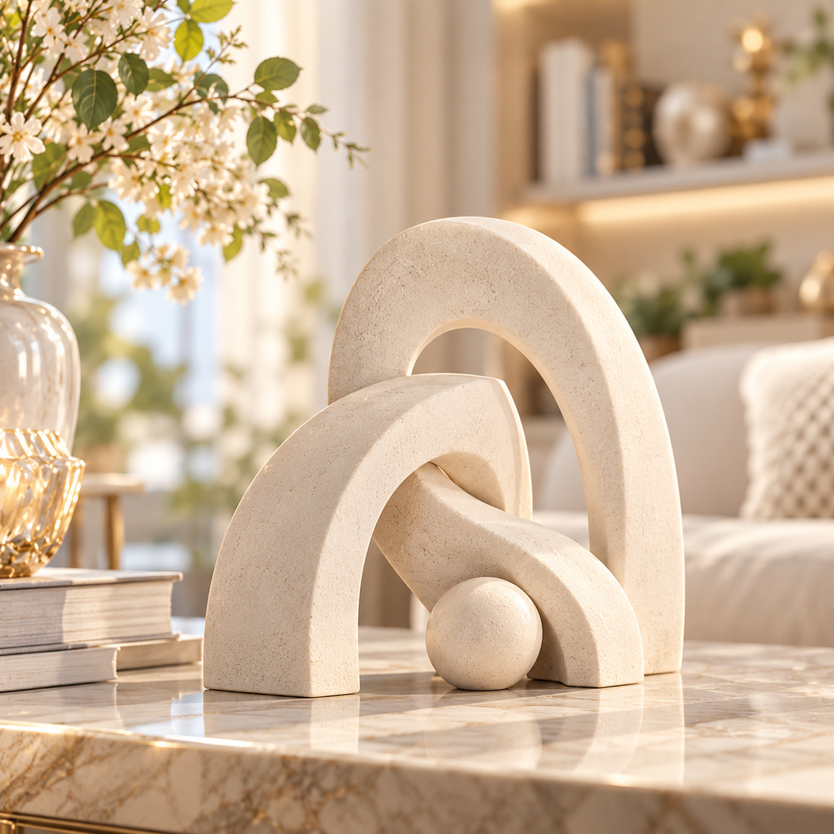 Iumrtsk™ Forma Arch — Modern Geometric Decorative Sculpture, Abstract Tabletop Object, Minimal Shelf & Coffee Table Decor